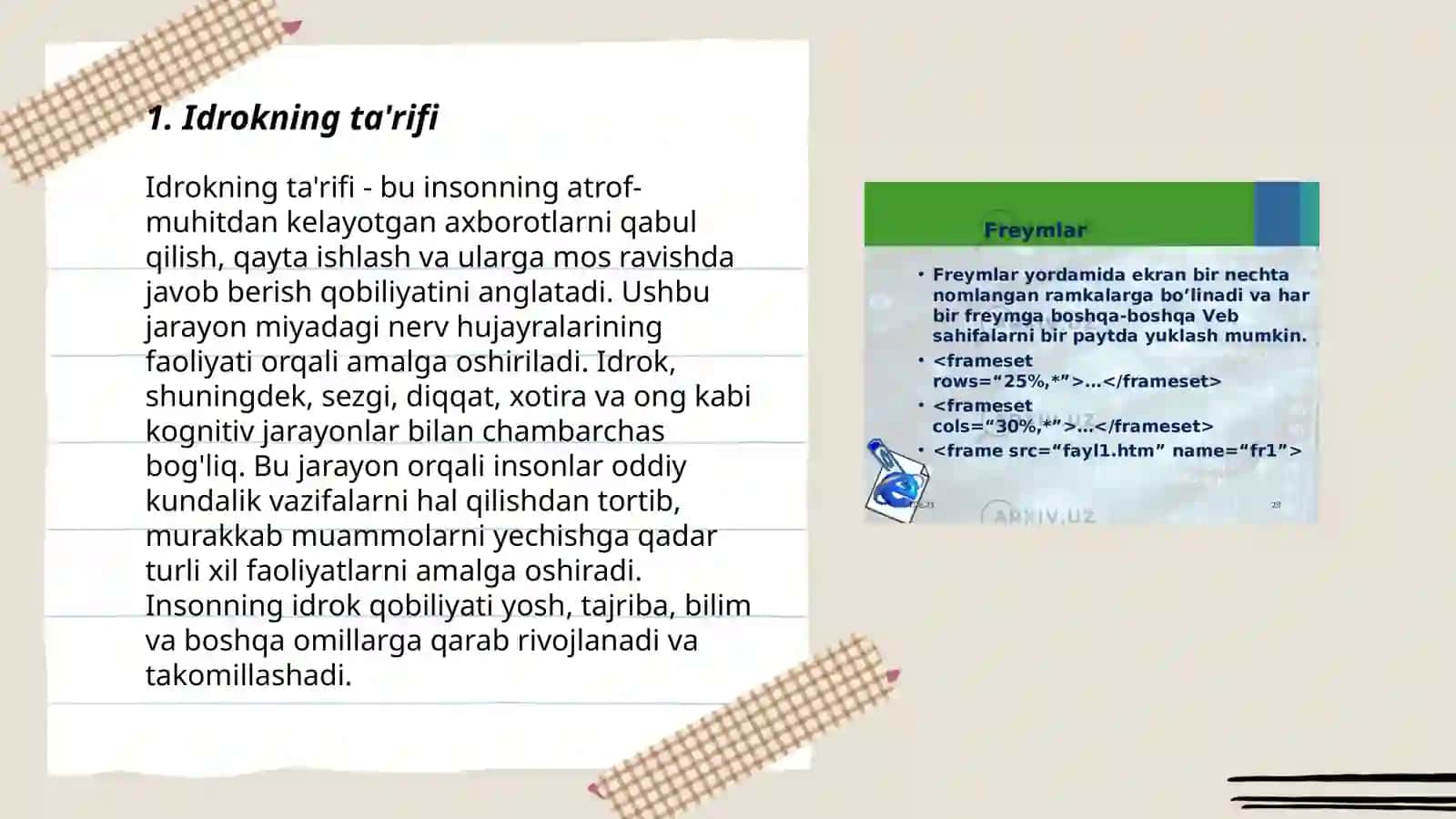 Idrok haqida tushuncha va uning xususiyatlari 3
