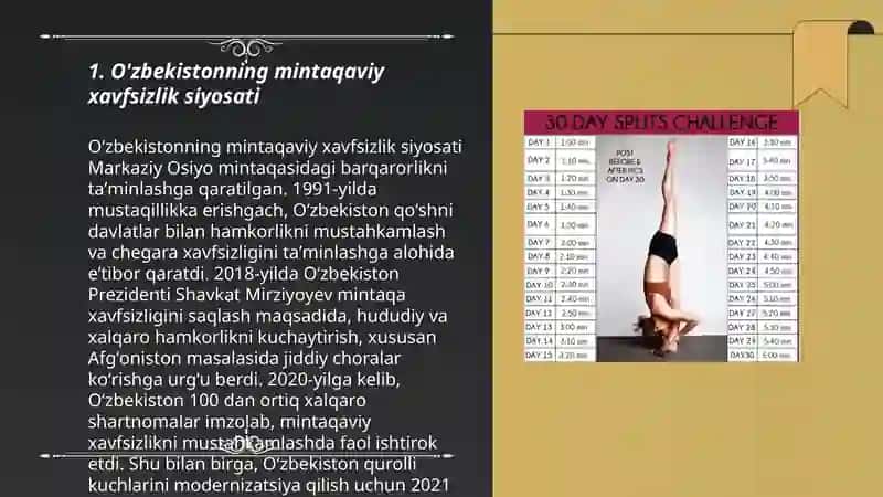 O'zbekistonning Markaziy Osiyodagi tinchlik va barqarorlikni ta’minlashdagi o’rni 3