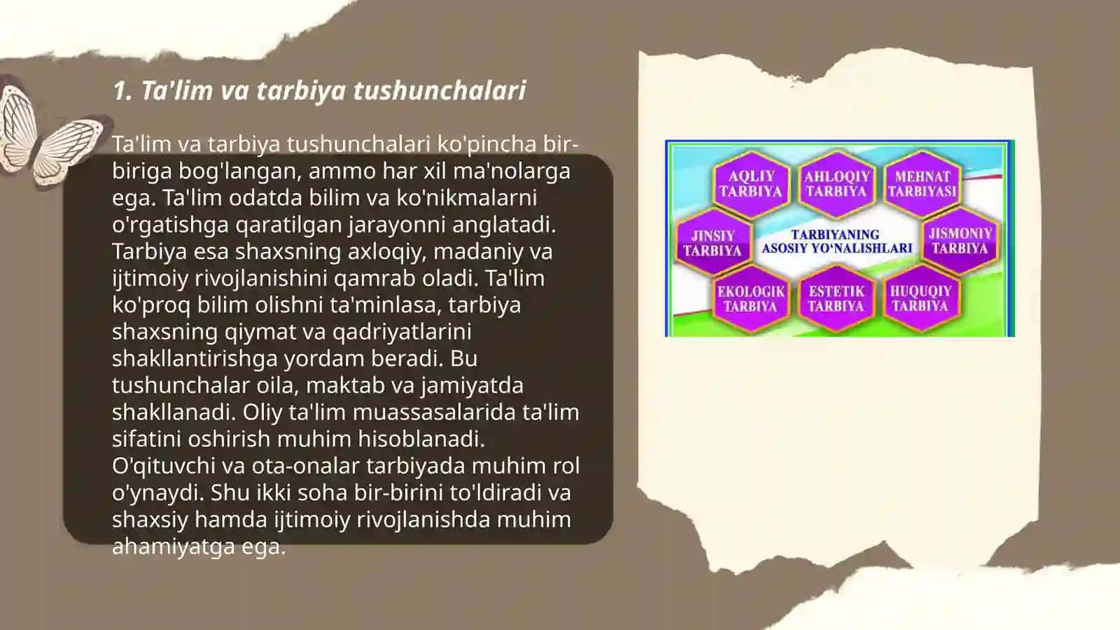 Tarbiya turlari mazmuni maqsad va vazifalari shakl va metodlari tasnifi 3