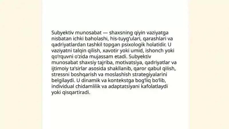 Subyektiv munosabat tushunchasi va mohiyati 3