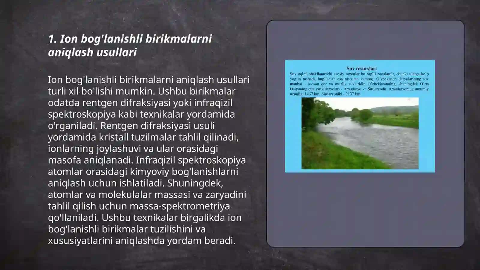 Ion bog'lanishli birikmalarni aniqlash usullari 3