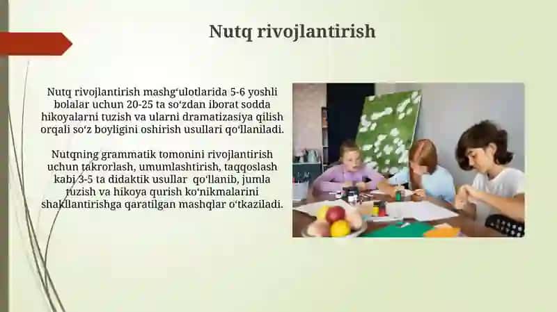 Мактабгача таълим ташкилотларида ривожланиш марказларидаги таълимий фаолият турлари 3