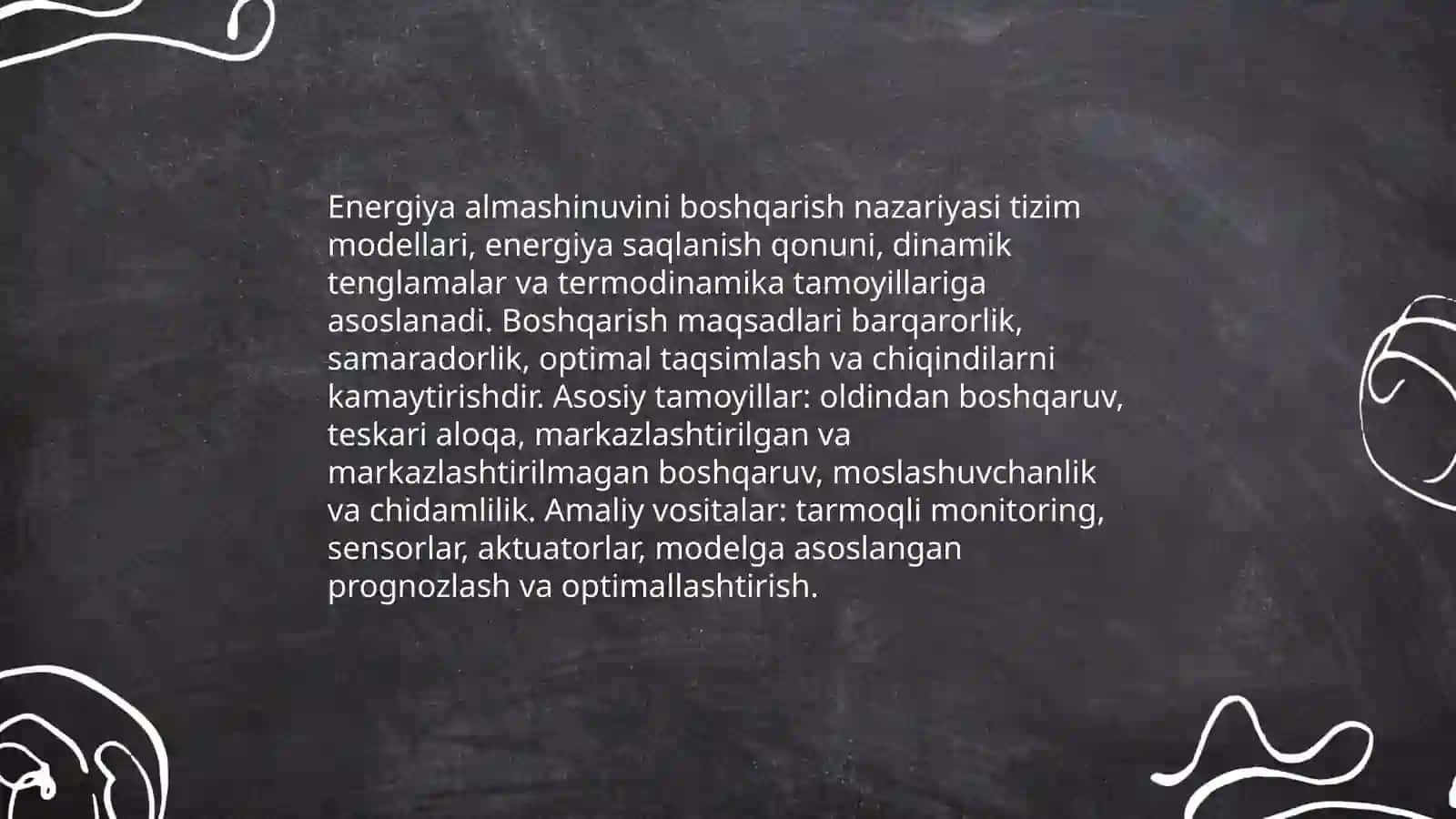 Energiya almashinuvining boshqarilishi 3