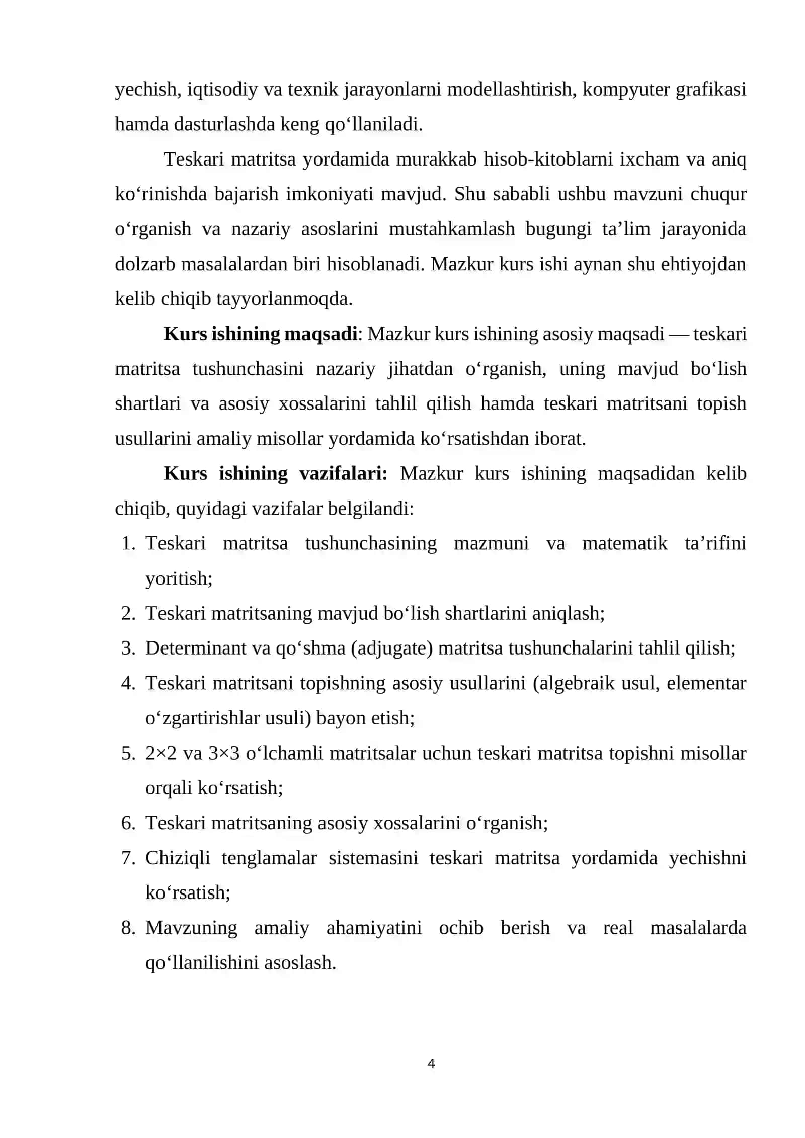 TESKARI MATRITSA 3