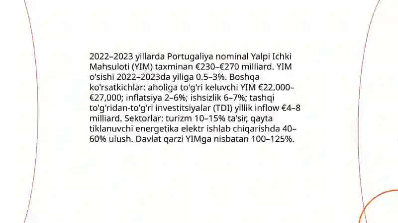 Portugaliya davlatni investitsiya salohiyati 3