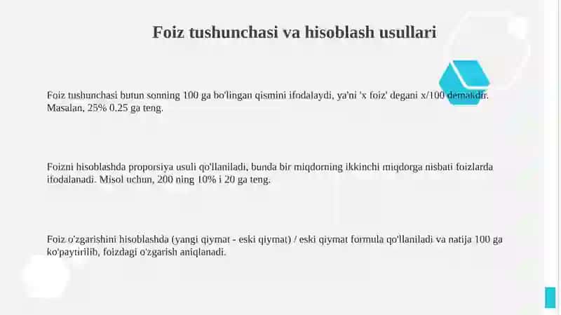 Foiz va uning tatbiqiga doir kasbiy mazmunli masalalar 3