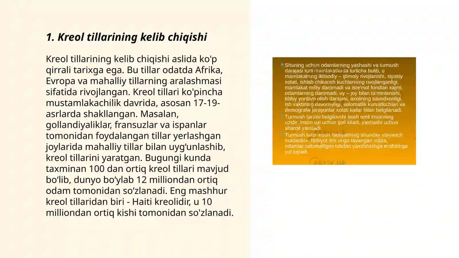 Kreol tillar 3