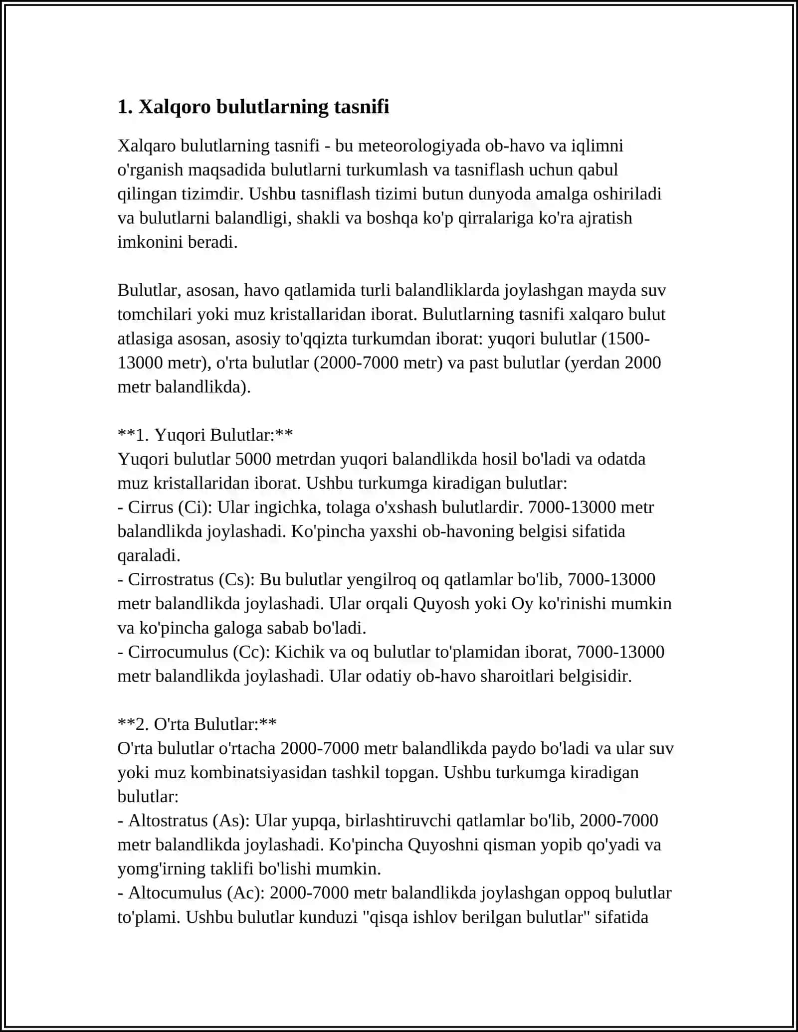 XALQARO BULUTLAR HAQIDA MA’LUMOT 3