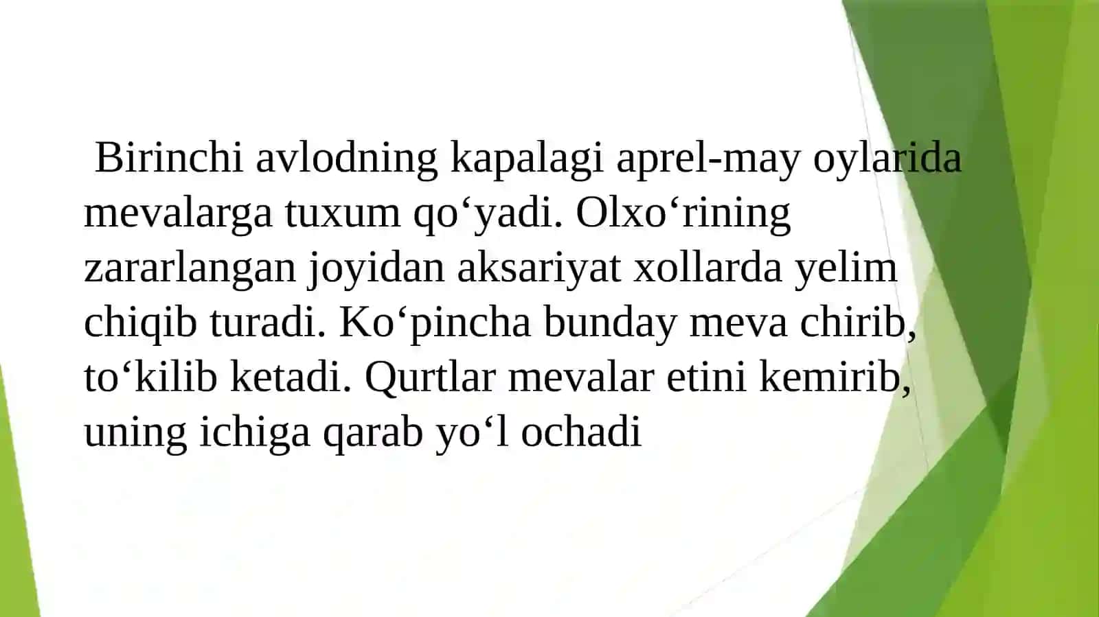 DANAK MEVALI EKINLARNING ASOSIY ZARARKUNANDALARIDars 3