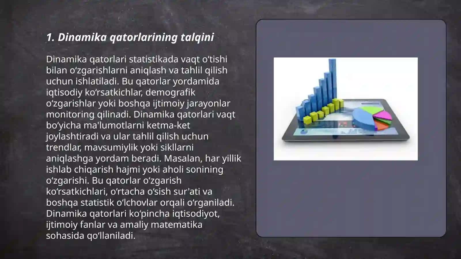 Rivojlanish qonuniyatlarini o’rganishda dinamika qatorlarini ahamiyati 3