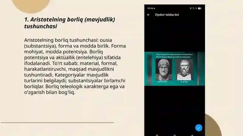 Aristotelning borliq toʻgʻrisidagi taʼlimoti 3