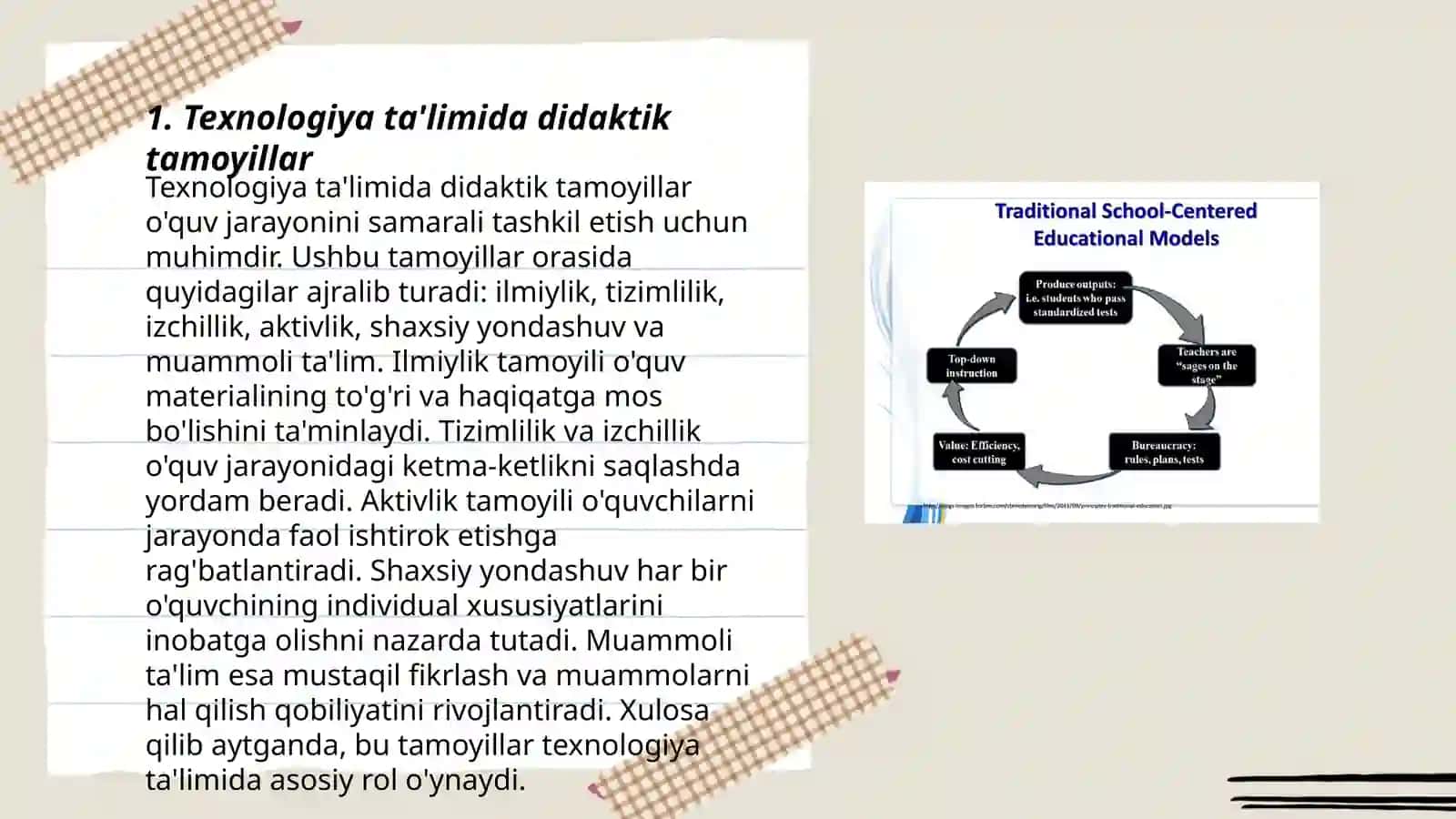 Texnologiya taʼlimining didaktik tamoyillari va ularning taʼlimdagi oʻrni 3