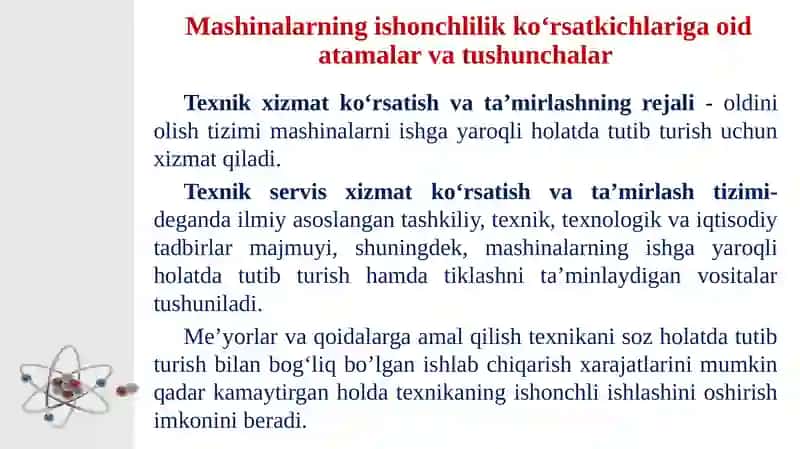 Mashinalar ishonchliligi 3