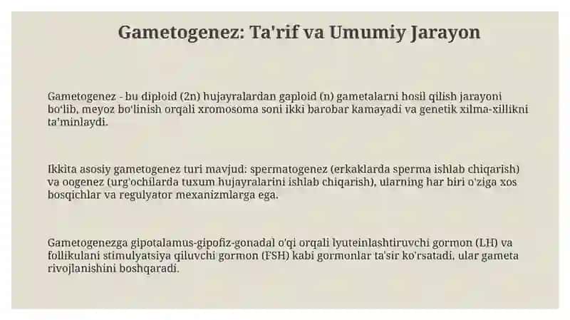 Gametagine zhayvonlarda jinsiy hujayralarning yetilishi 3