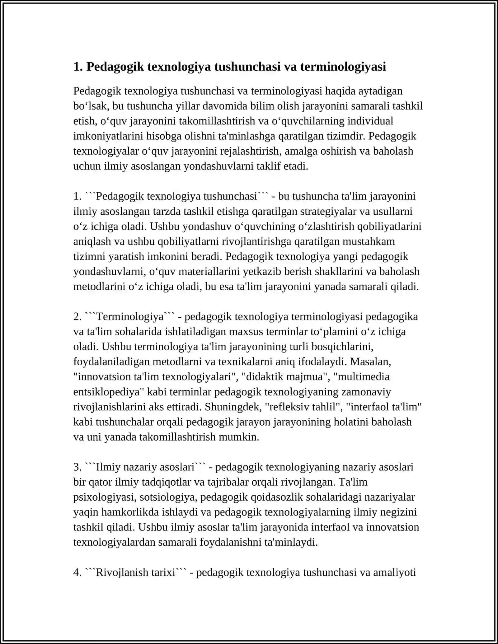 PEDAGOGIK TEXNALOGIYANING ILMIY NAZARIY ASOSLARI VA RIVOJLANISH TERIXI 3