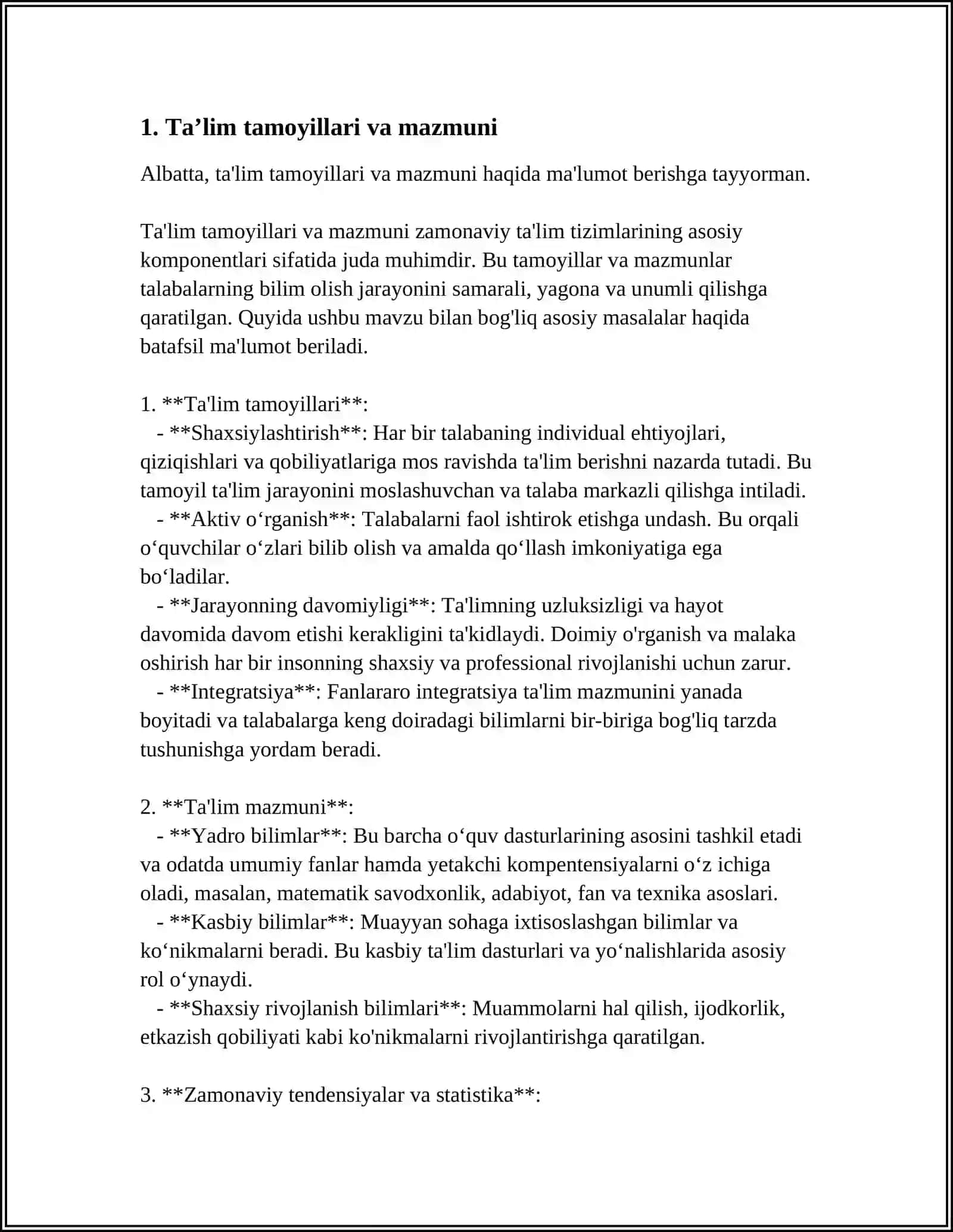TAʼLIM TAMOYILLARI VA METODLARI HAMDA ULARDAN UMUMIY TAʼLIM TIZIMIDA FOYDALANISH IMKONIYATI 3
