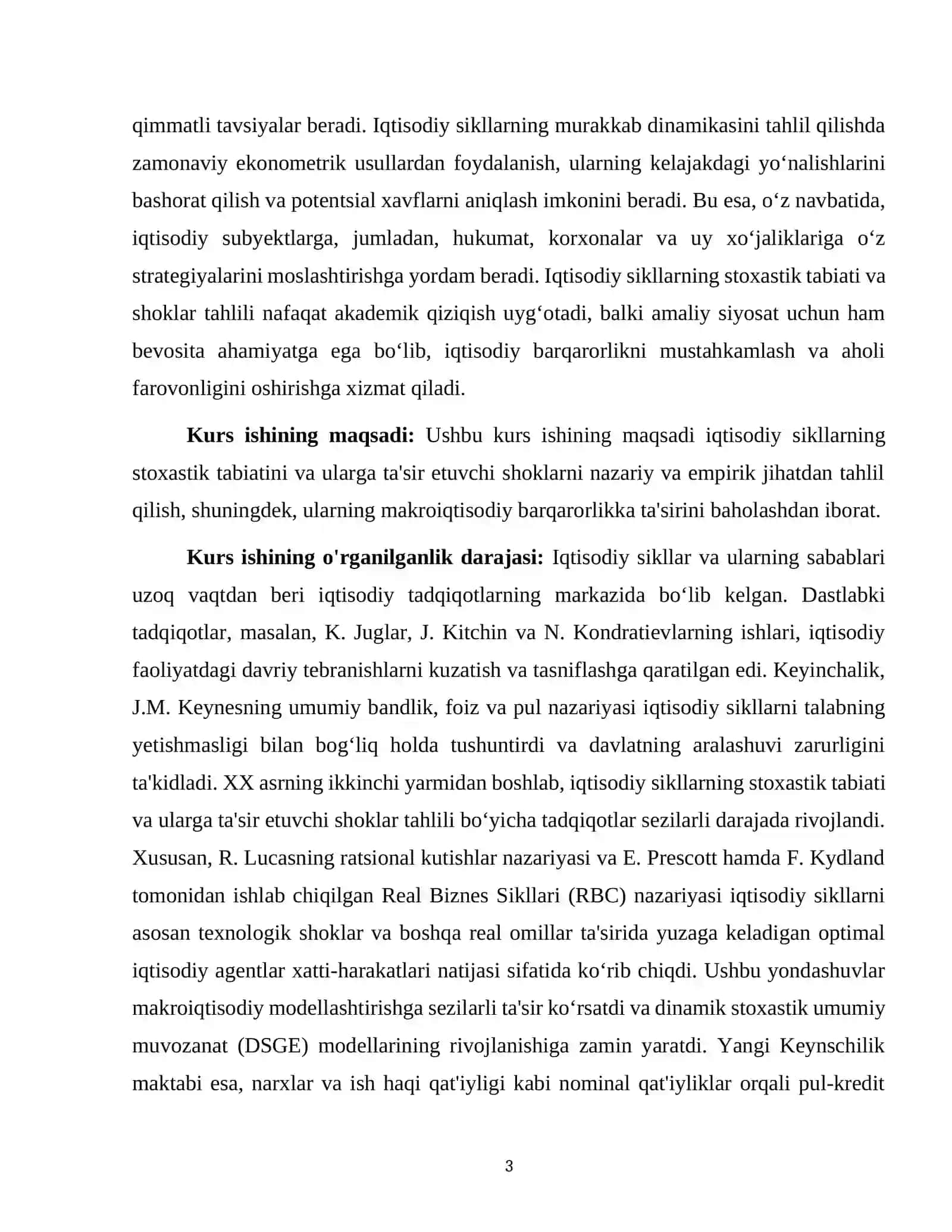 IQTISODIY SIKLLARNING STOXASTIK TABIATI VA SHOKLAR TAHLILI 3