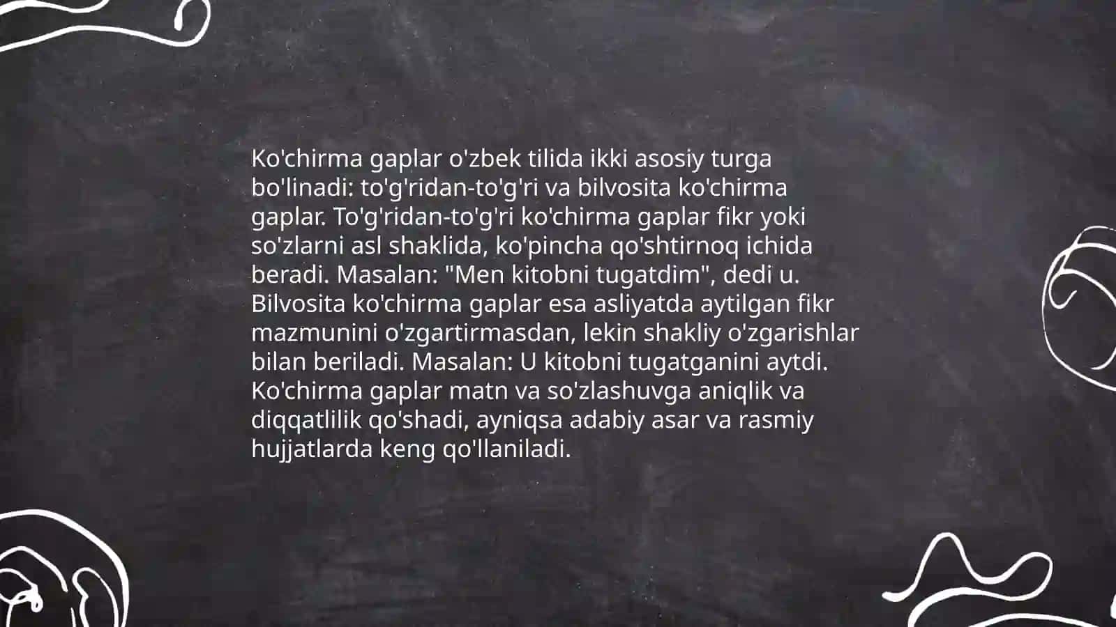 Ko'chirma gap va òzga gap 3