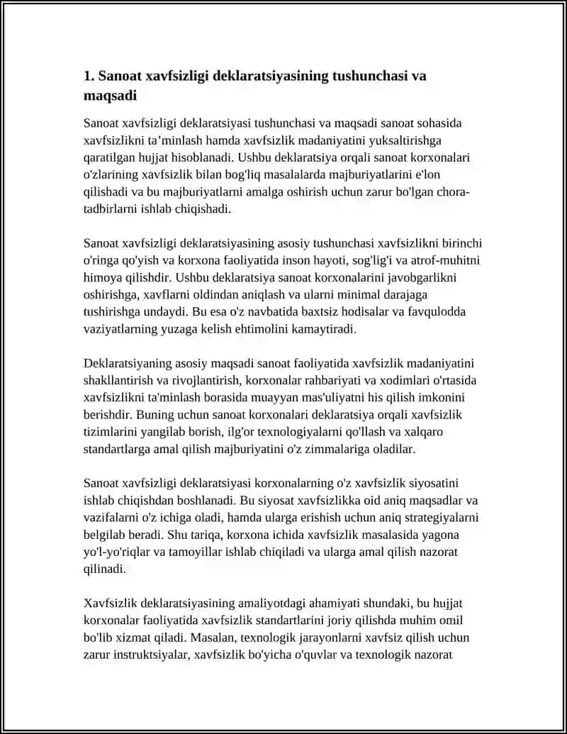 SANOAT XAVFSIZLIGI DEKLARATSIYASI 3