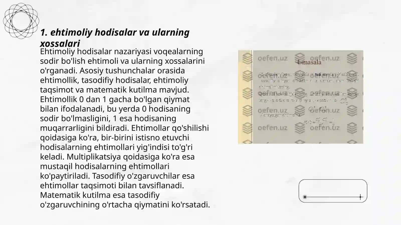 ehtimollar nazariyasi va matematik statistika fani 3