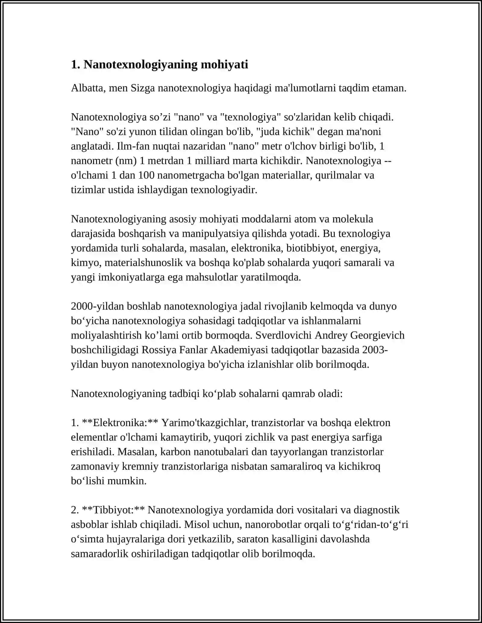 NANOTEXNOLOGIYALAR HAQIDA UMUMIY MA'LUMOT 3