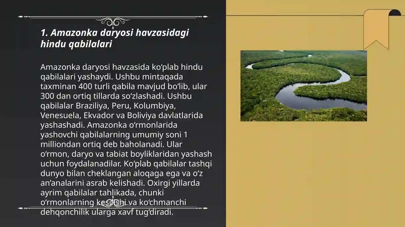Amazonka va Orinoko daryolari havzasidagi o'rmon hindu qabilalari 3