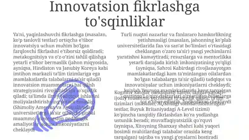 Innovatsiya va fikrlashga kirish 3