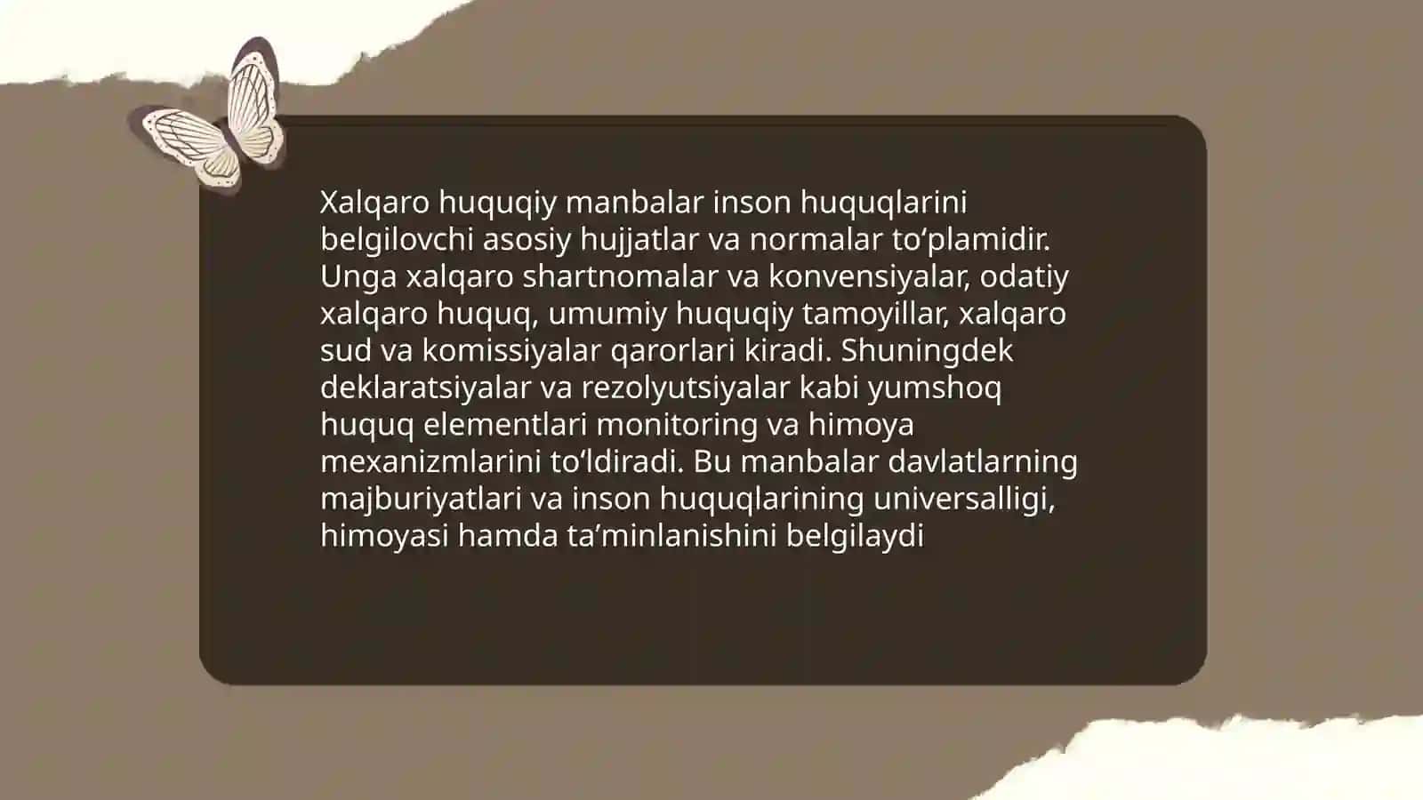 Inson huquqining manbasi sifatida xalqaro hujjatlar 3