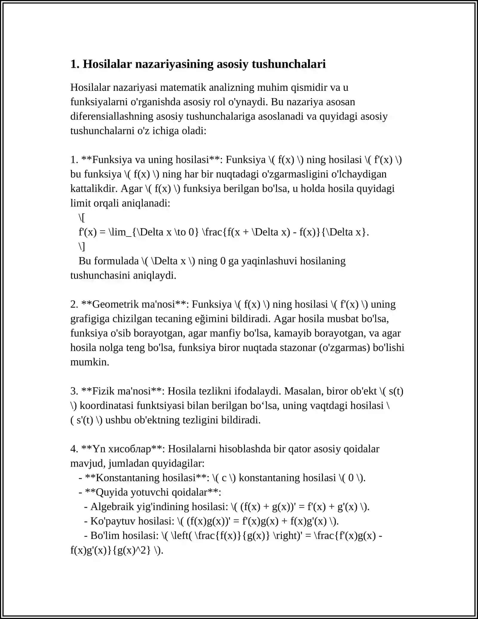 HOSILA VA UNING TATBIQINI OʻQITISH METODIKASI 3
