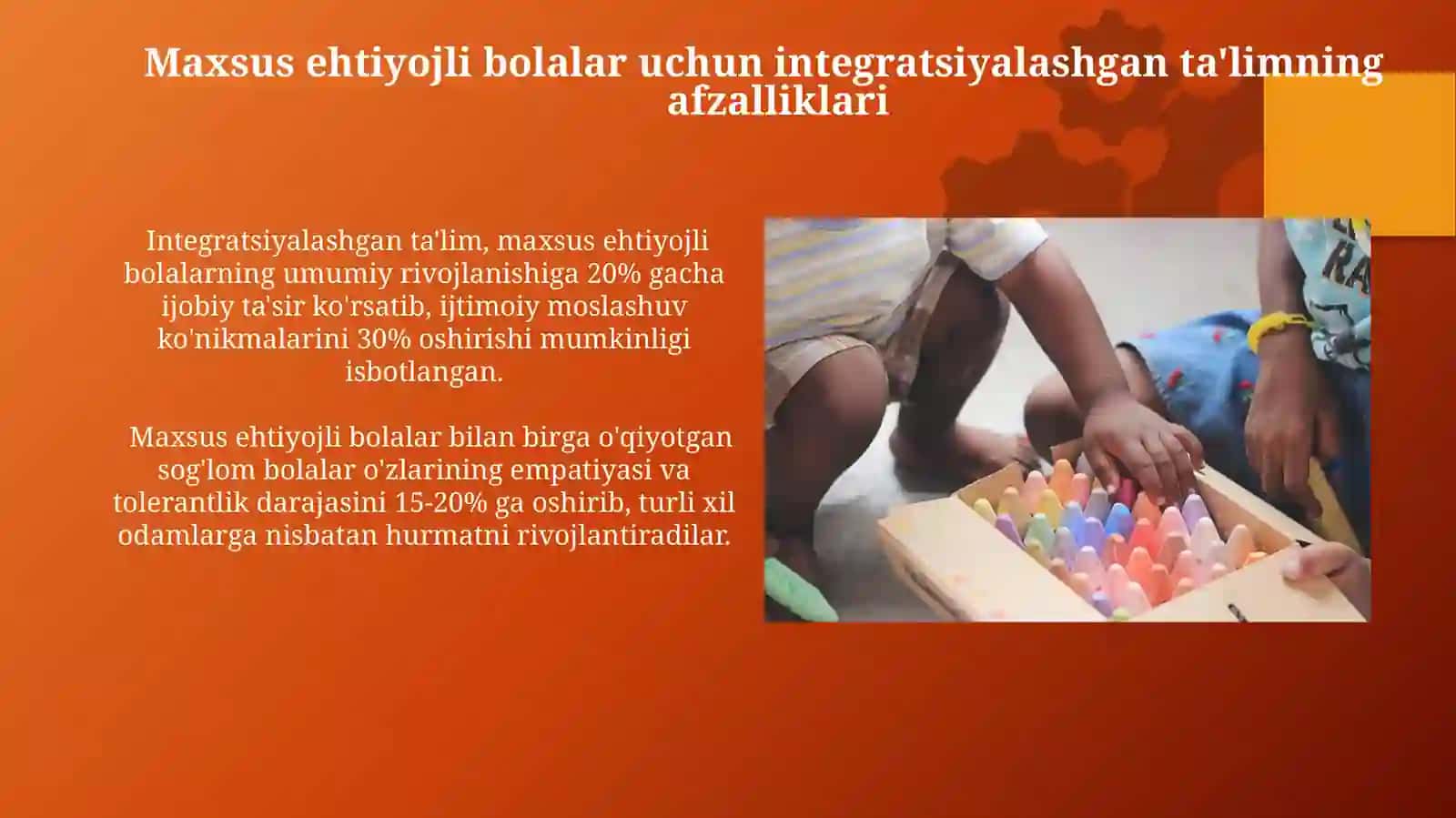 Integratsiyalashgan ta’lim maxsus ehtiyojli bolalar uchun 3