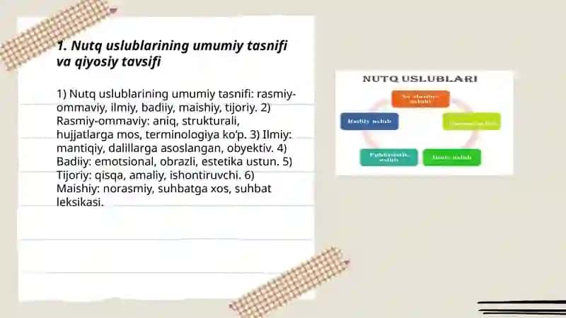 Nutq uslublarining qiyosiy tavsifi 3