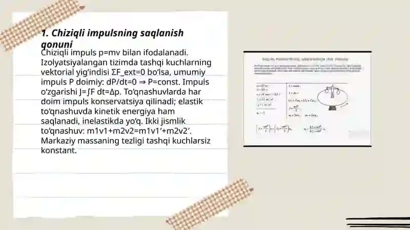 Mexanikada saqlanish qonunlari 3