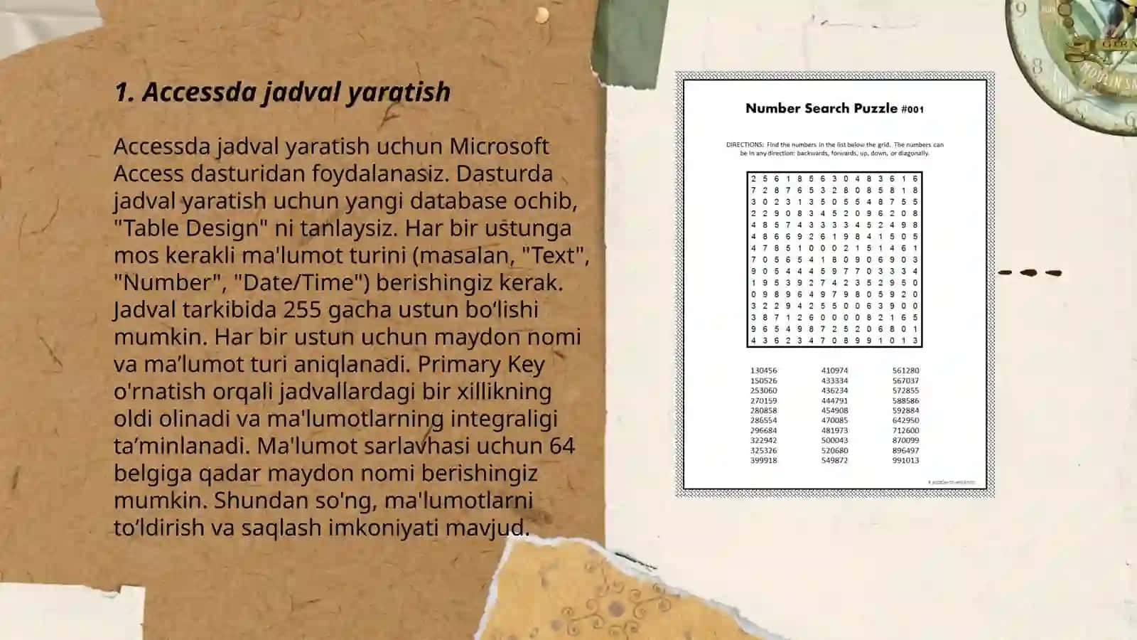 MS Accessda ma'lumotlarni berilgan shablon boʻyicha izlash va qayta ishlash 3