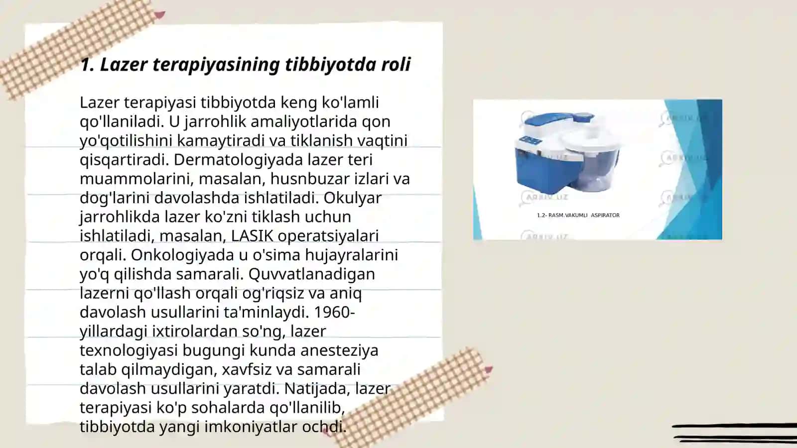 Lazerning tibbiyotda qollanishi 3