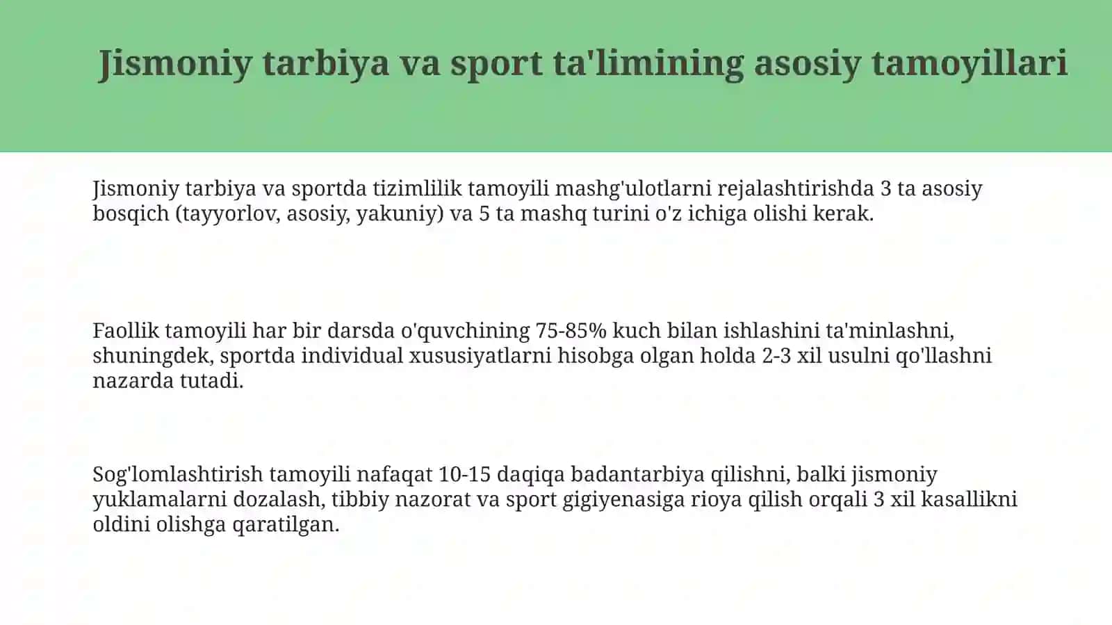 Jismoniy tarbiya va sportda ta'lim tamoyillari 3