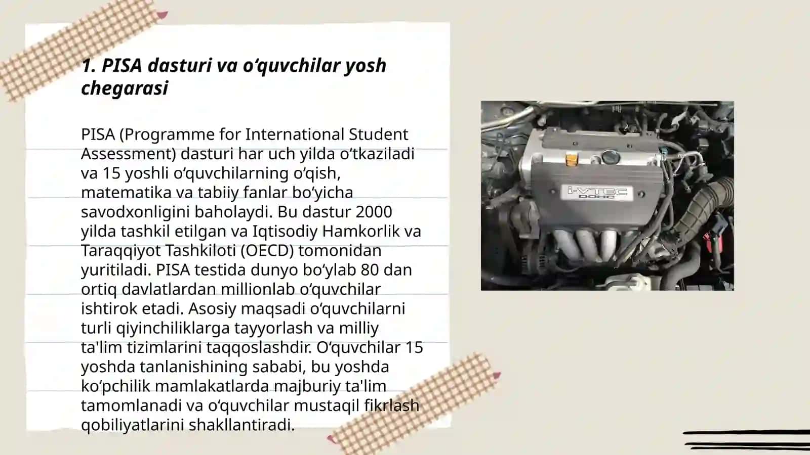 PISA dasturi va o‘quvchilar yosh chegarasi 3