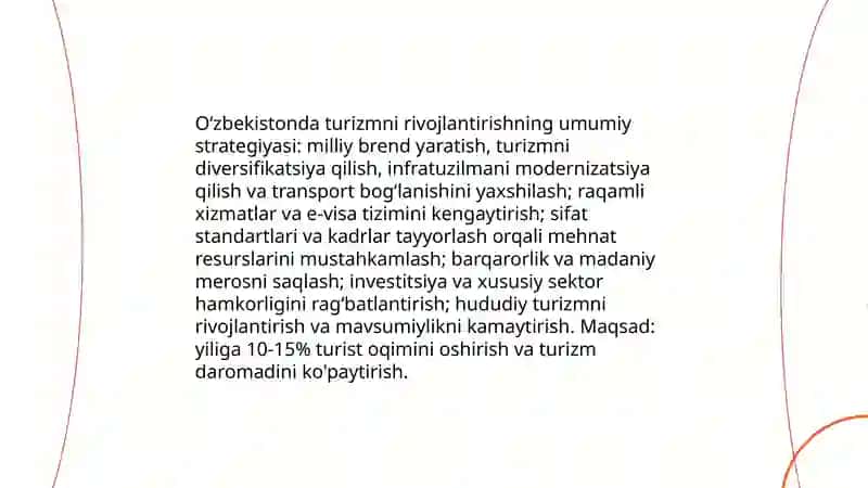 Oʻzbekistonda turizmni rivojlantirish va uning istiqbollari 3