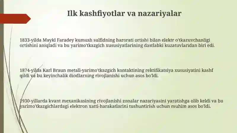 Yarimo'tkazgichlar fizikasining rivojlanishi 3