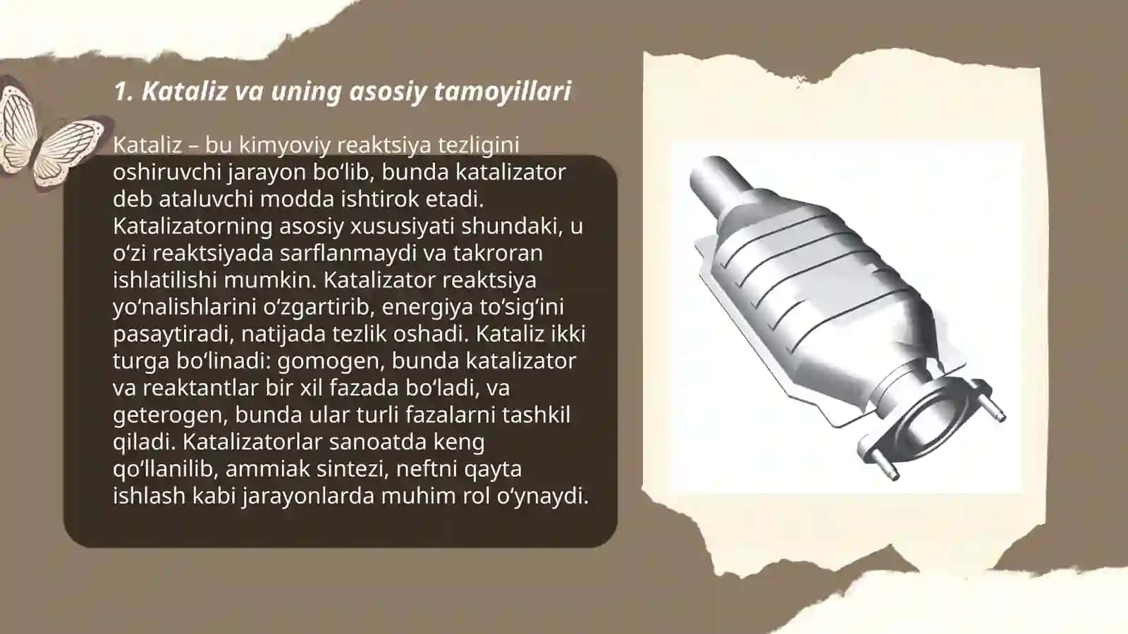 Katalitik jarayonlar. Katalizator tasir mexanizmi 3