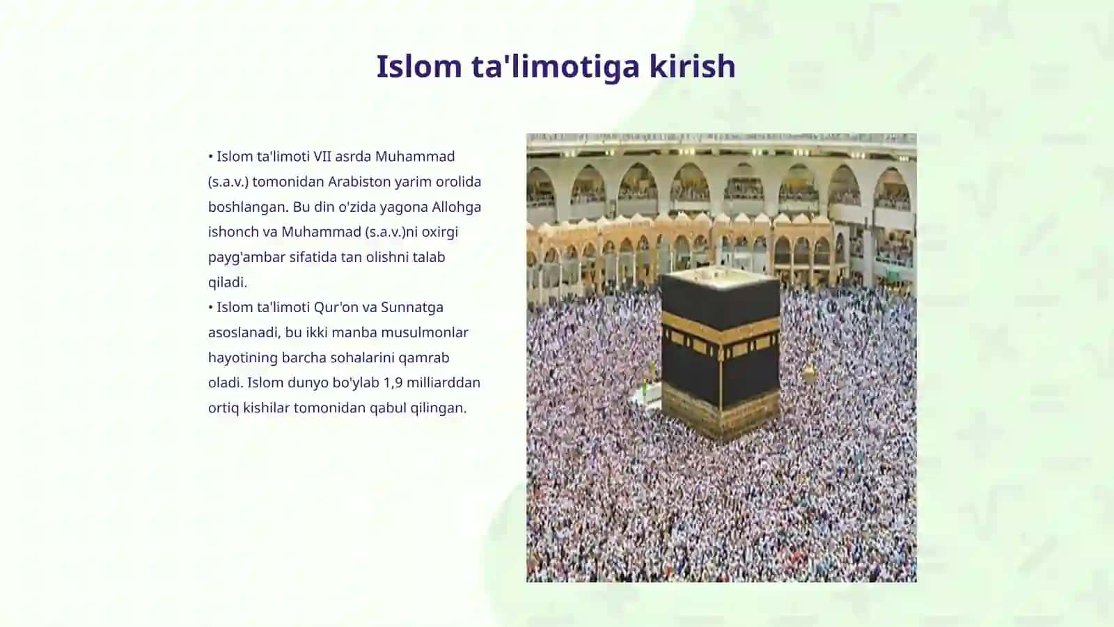ISLOM TA'LIMOTI VA AQIDAVIY YO'NALISHLARI 3