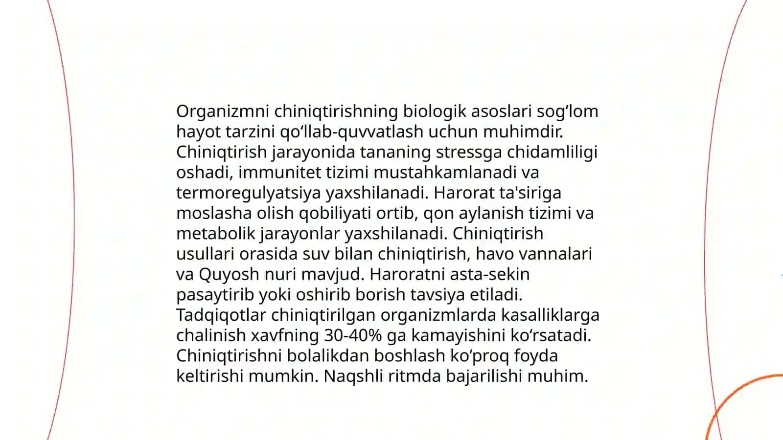 Organizmni chiniqtirishning valeologik ahamiyati 3