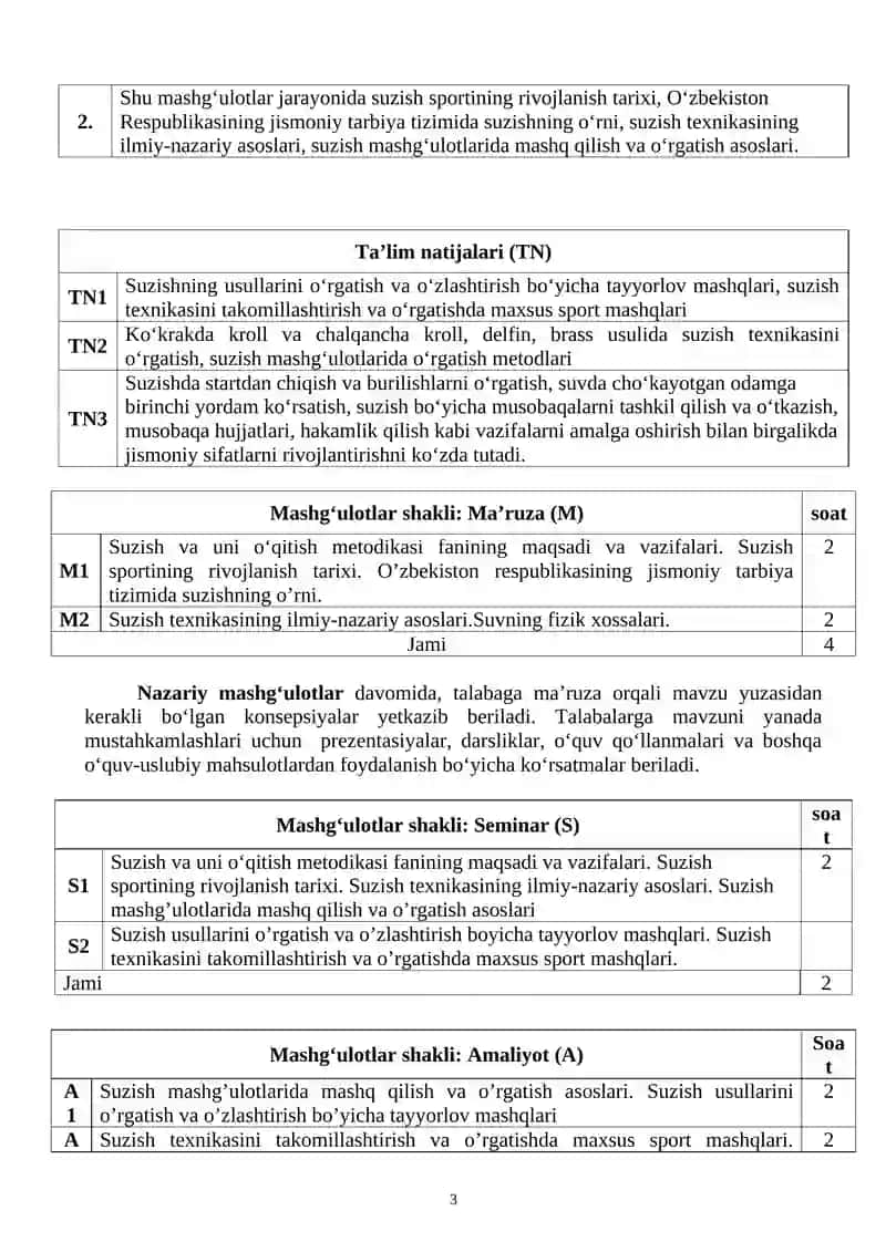 Suzish va uni o’qitish metodikasi 3