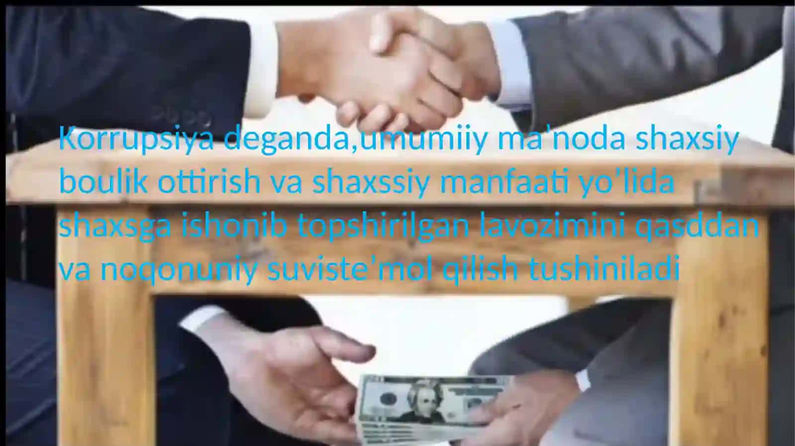 JAMIYAT RIVOJIGA G’OV BO’LAYOTGAN YANA BIR ILLAT BU-KORRUPSIYA BALOSIDIR 3
