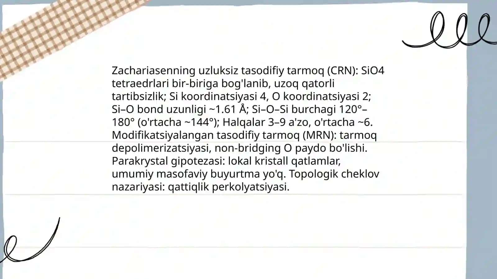 Shisha tuzilishi haqida gipoteza 3