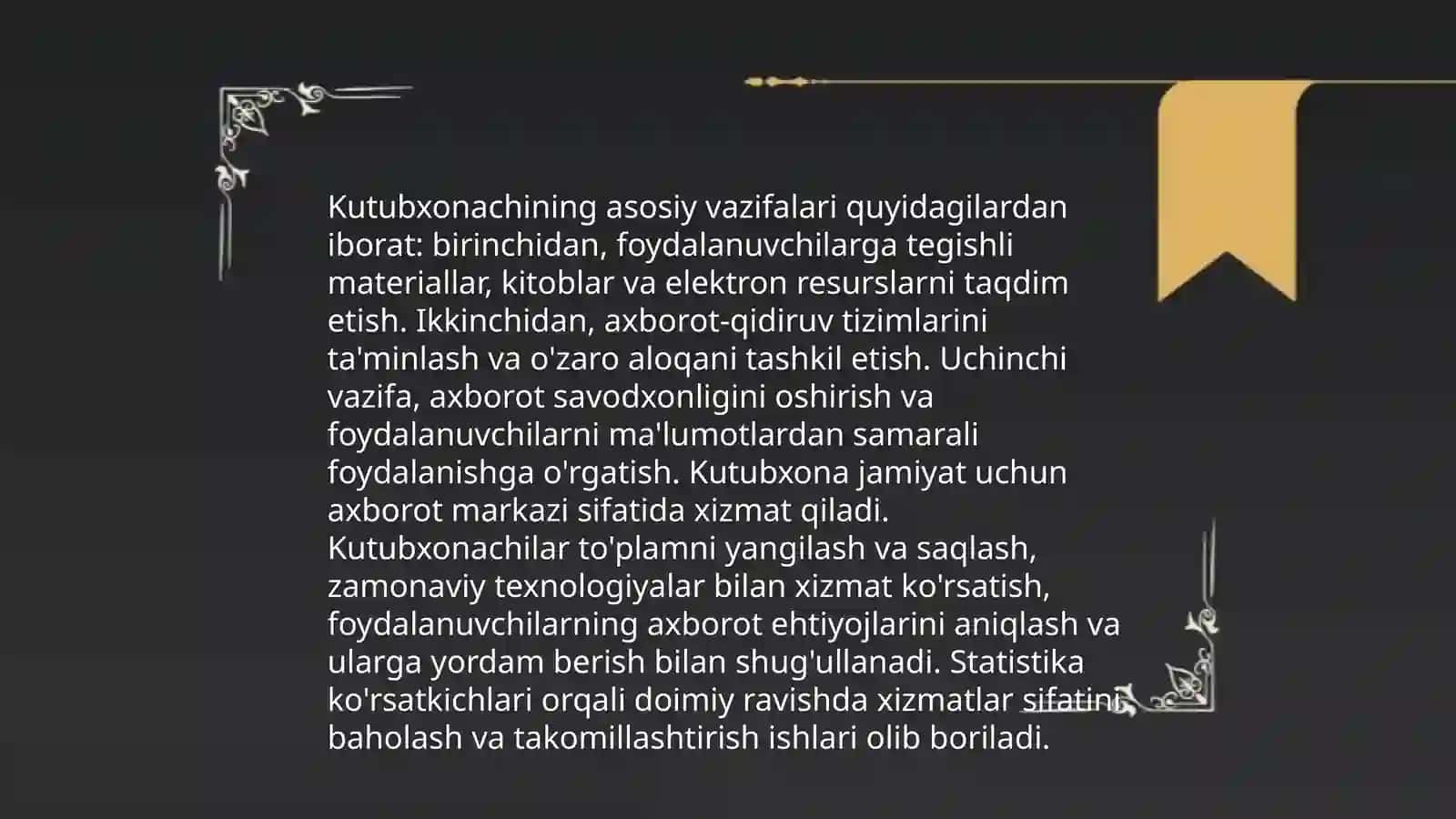 Kutubxonachi faoliyati va zamonaviy kutubxona mutaxassisliklari turlari 3
