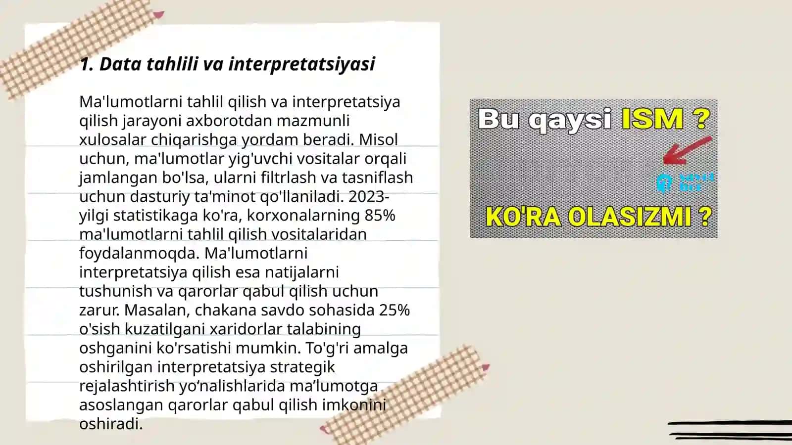 EGMA xalqaro baholash dasturi - Maʼlumotlar va noaniqlilik 3