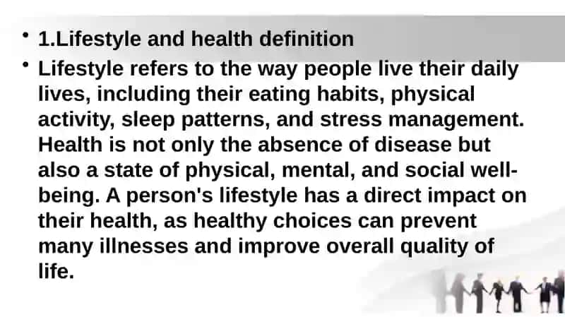 Lifestyle and Health Essay Presentation Convert your essay on lifestyle impact on health into a presentation, focusing on key points and supporting data 3