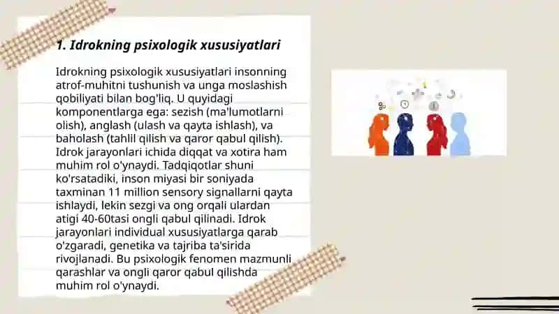 Sezgi va idrokning psixologik mohiyati, fiziologiyasi 3