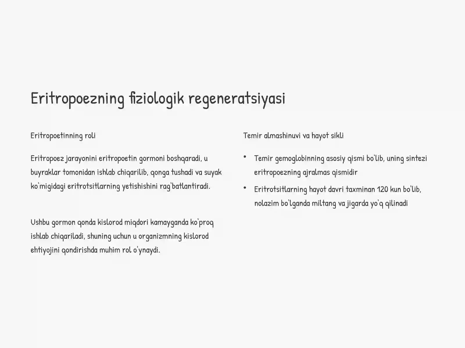 Qon hujayralari fiziologik va reparativ regeneratsiyasi 3