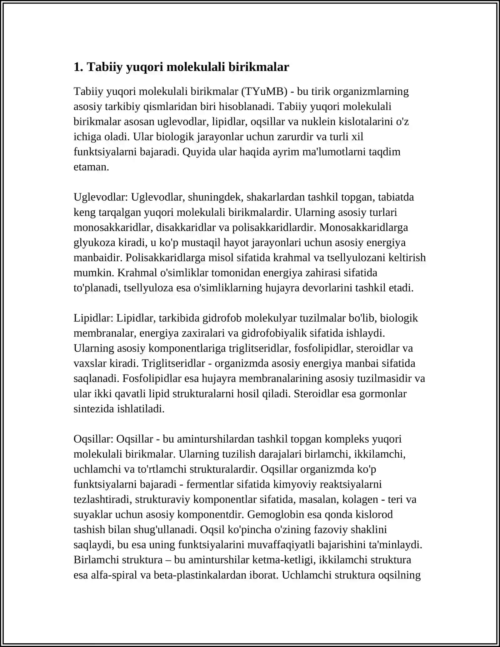 TABIIY VA SINTETIK YUQORI MOLEKULALI BIRIKMALAR 3